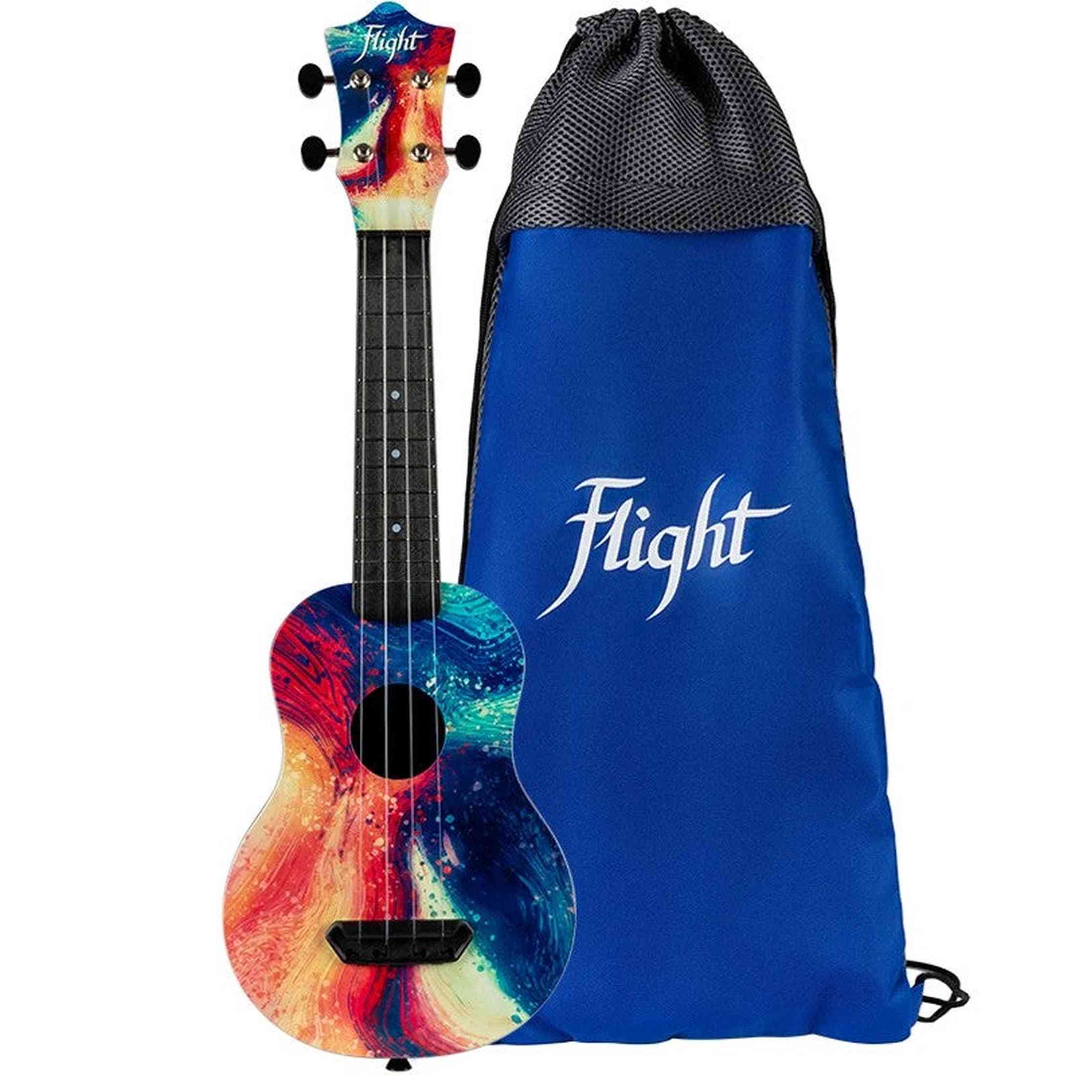 Flight UTS-40 SWIRL Ultra Travel Soprano Ukulele met Polycarbonate Body en Fluorocarbon Snaren