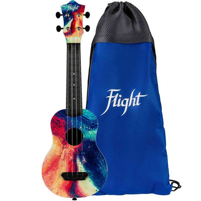 Flight UTS-40 SWIRL Ultra Travel Soprano Ukulele met Polycarbonate Body en Fluorocarbon Snaren