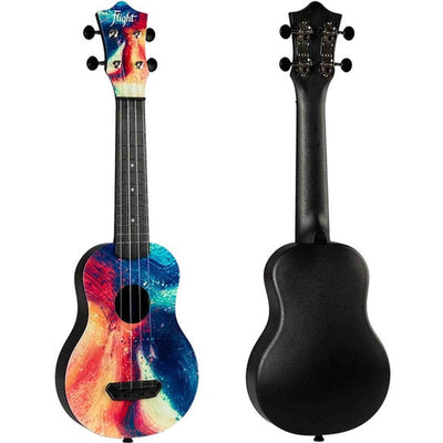 Flight UTS-40 SWIRL Ultra Travel Soprano Ukulele met Polycarbonate Body en Fluorocarbon Snaren