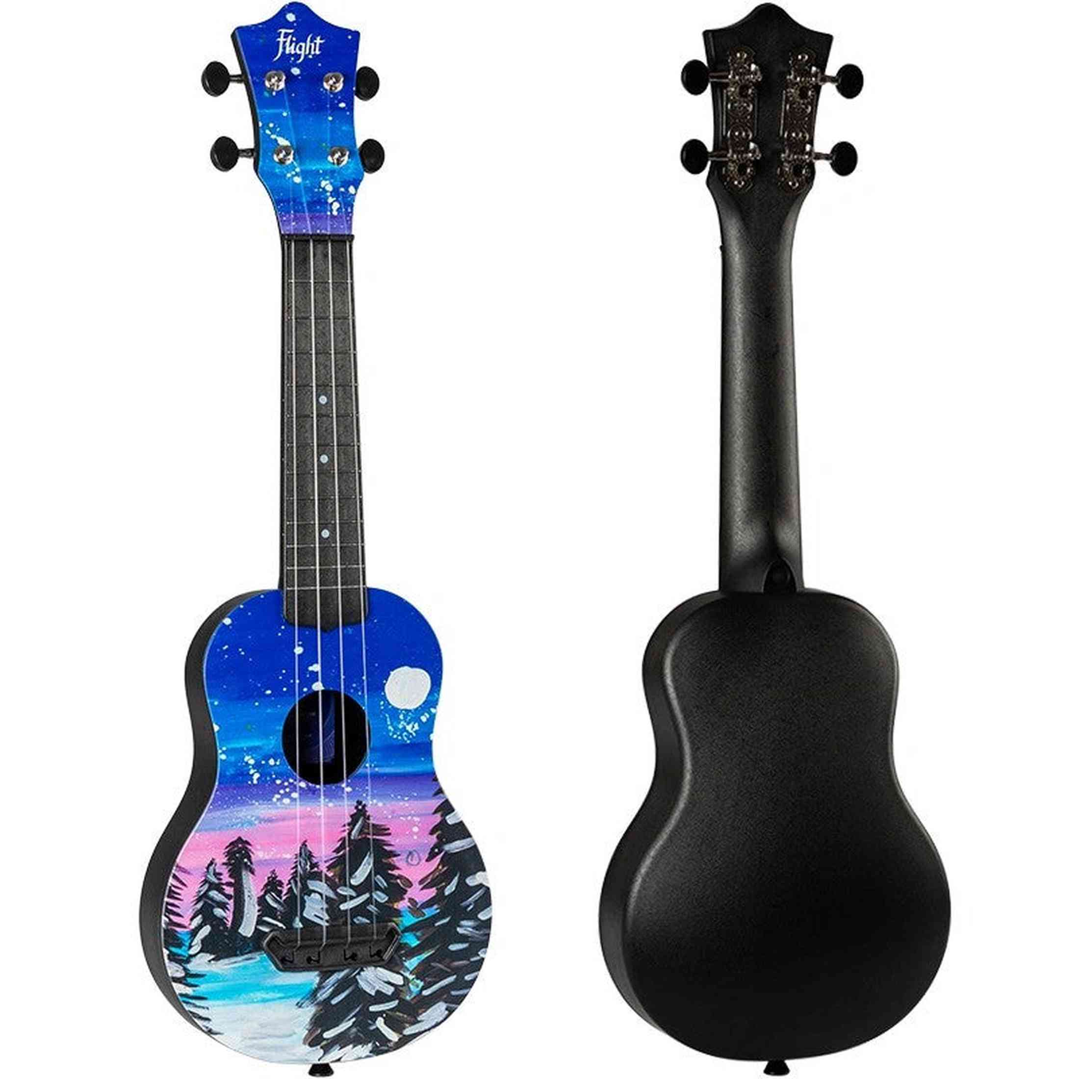 Flight UTS-42 SNOW Ultra Travel Soprano Ukulele met Polycarbonate Body en Fluorocarbon Snaren