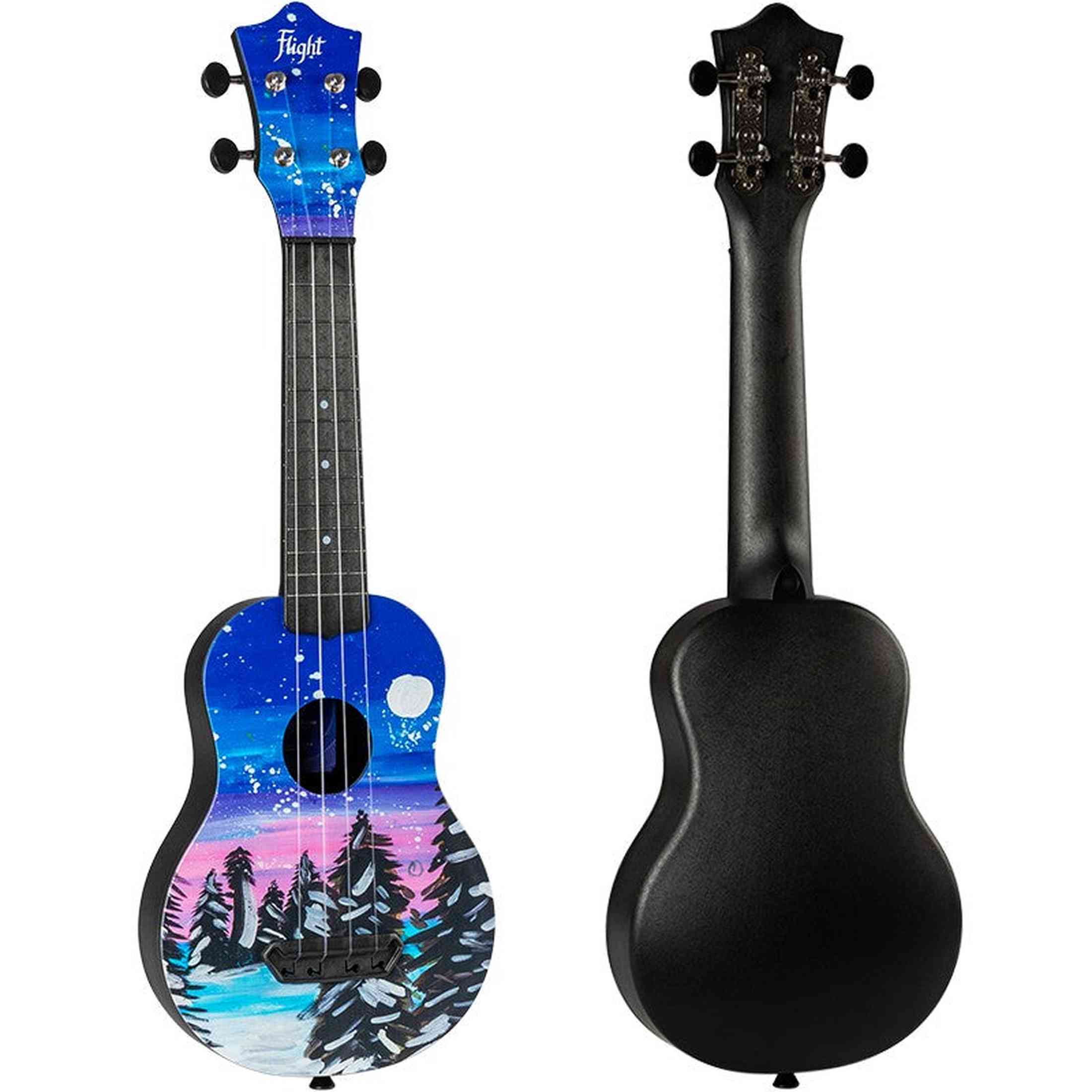 Flight UTS-42 SNOW Ultra Travel Soprano Ukulele met Polycarbonate Body en Fluorocarbon Snaren