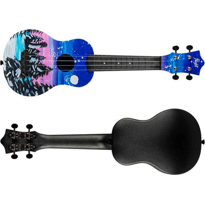 Flight UTS-42 SNOW Ultra Travel Soprano Ukulele met Polycarbonate Body en Fluorocarbon Snaren