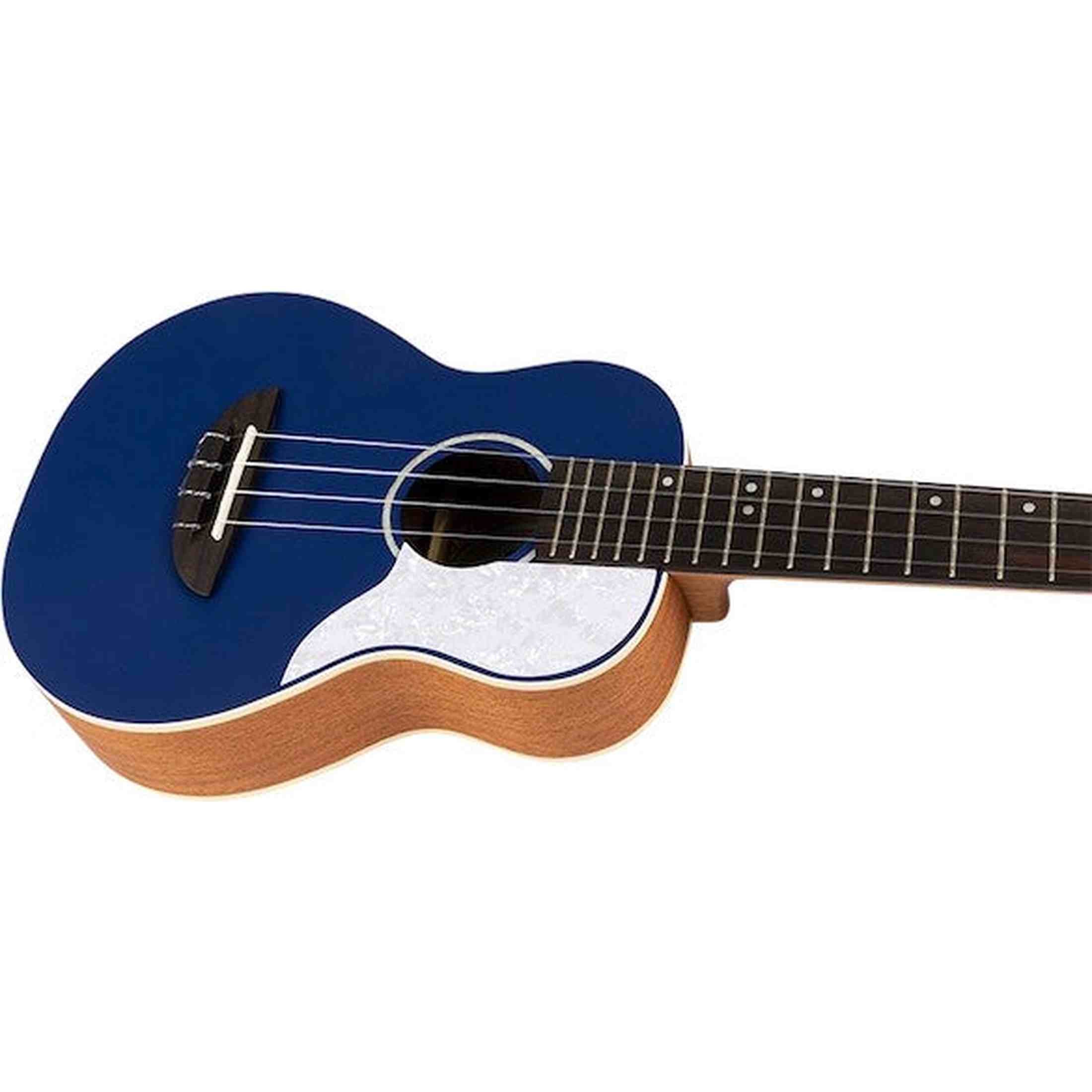 Flight Iris Concert DB Ukulele met Solid Spruce Top, Mahogany Body en Blauwe Afwerking