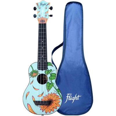 Flight TUS-40 SUNFLOWER Soprano Ukulele met Linden Top, ABS Body en Sunflower Print