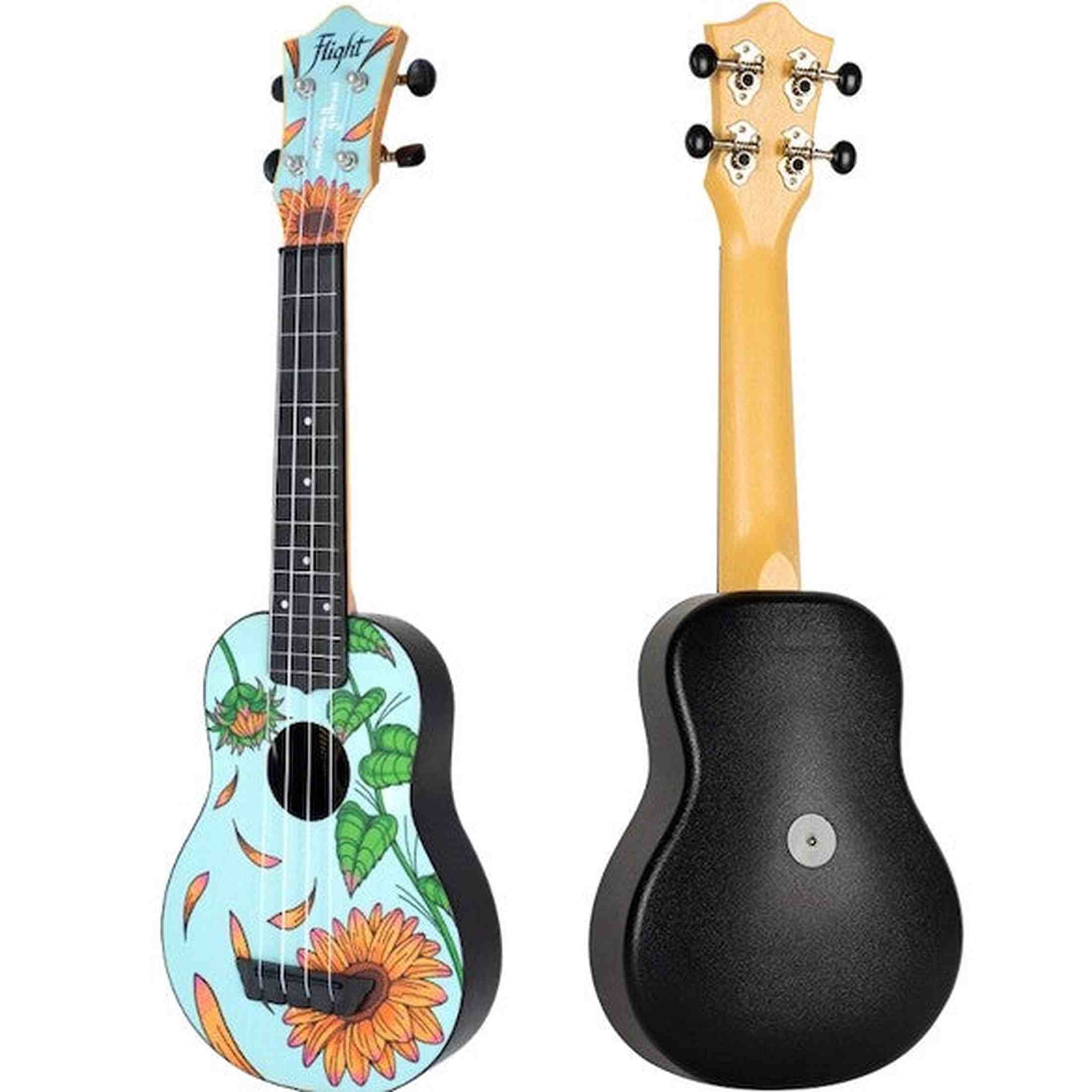Flight TUS-40 SUNFLOWER Soprano Ukulele met Linden Top, ABS Body en Sunflower Print