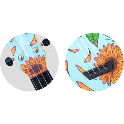 Flight TUS-40 SUNFLOWER Soprano Ukulele met Linden Top, ABS Body en Sunflower Print
