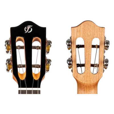 Flight Iris Tenor BK Ukulele met Solid Spruce Top, Mahogany Body en Zwarte Afwerking