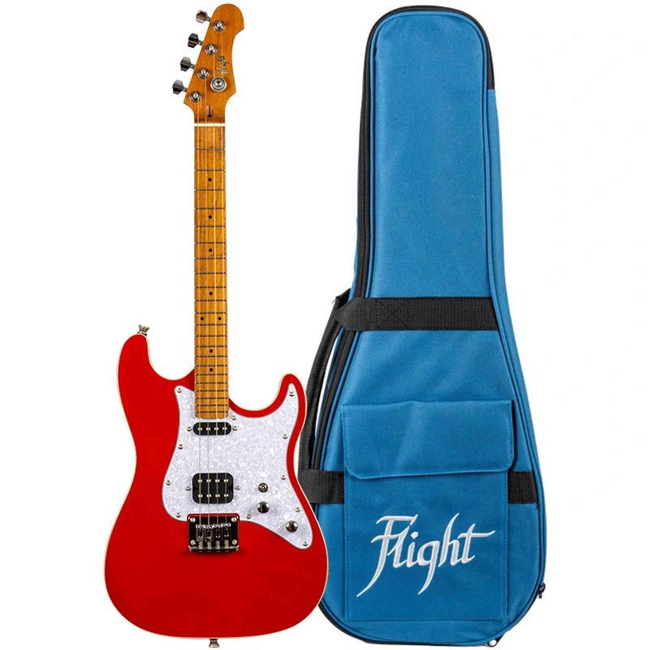 Flight Pathfinder RD Baritone Solid Body Elektrische Ukulele met Humbucker, Single Coil Pickups en Roasted Maple Hals