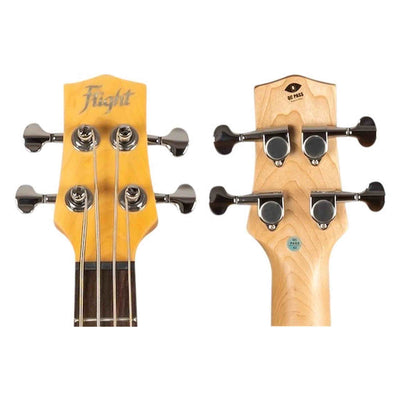 Flight Mini Bass Lite BK Elektrische Mini Bas Ukulele Zwart met Poplar Body en Alnico 5 P-Style Pickup