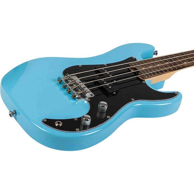Flight Mini Bass Lite BL Elektrische Mini Bas Ukulele Blauw met Poplar Body en Alnico 5 Pickup