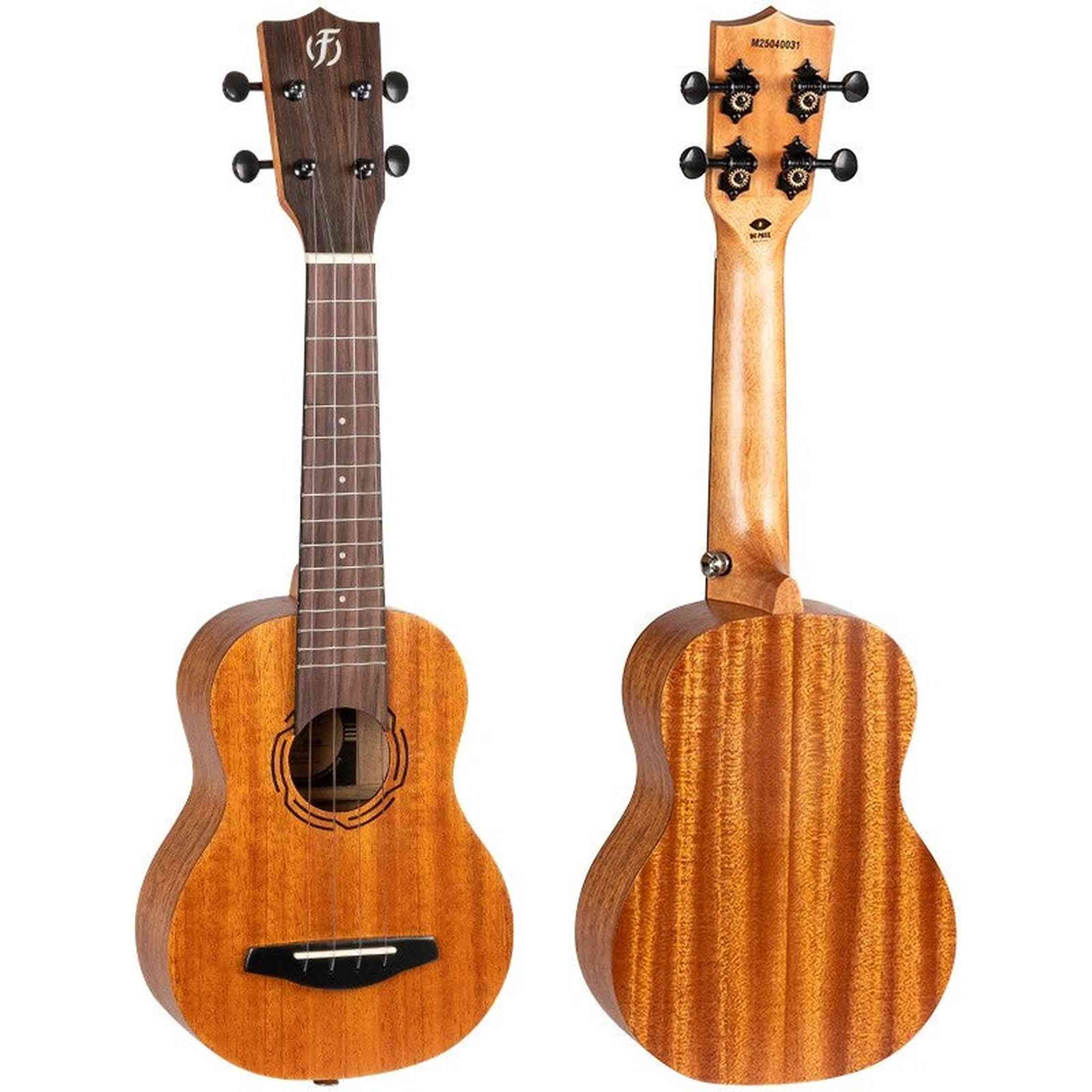 Flight NUS500 Soprano Ukulele met Solid Mahogany Top, Rosewood Toets en D’Addario EJ87 Snaren