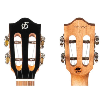 Flight Iris Tinta Concert TDB Ukulele met All Solid Mahogany Body, Rosewood Toets en Fluorocarbon Snaren, Transparent Blue