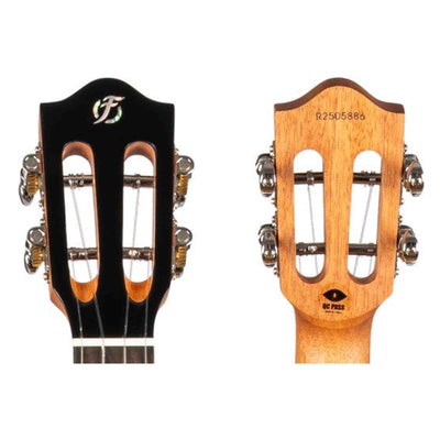 Flight Iris Tinta Tenor TBK Ukulele met All Solid Mahogany Body, Rosewood Toets en Fluorocarbon Snaren, Transparent Black
