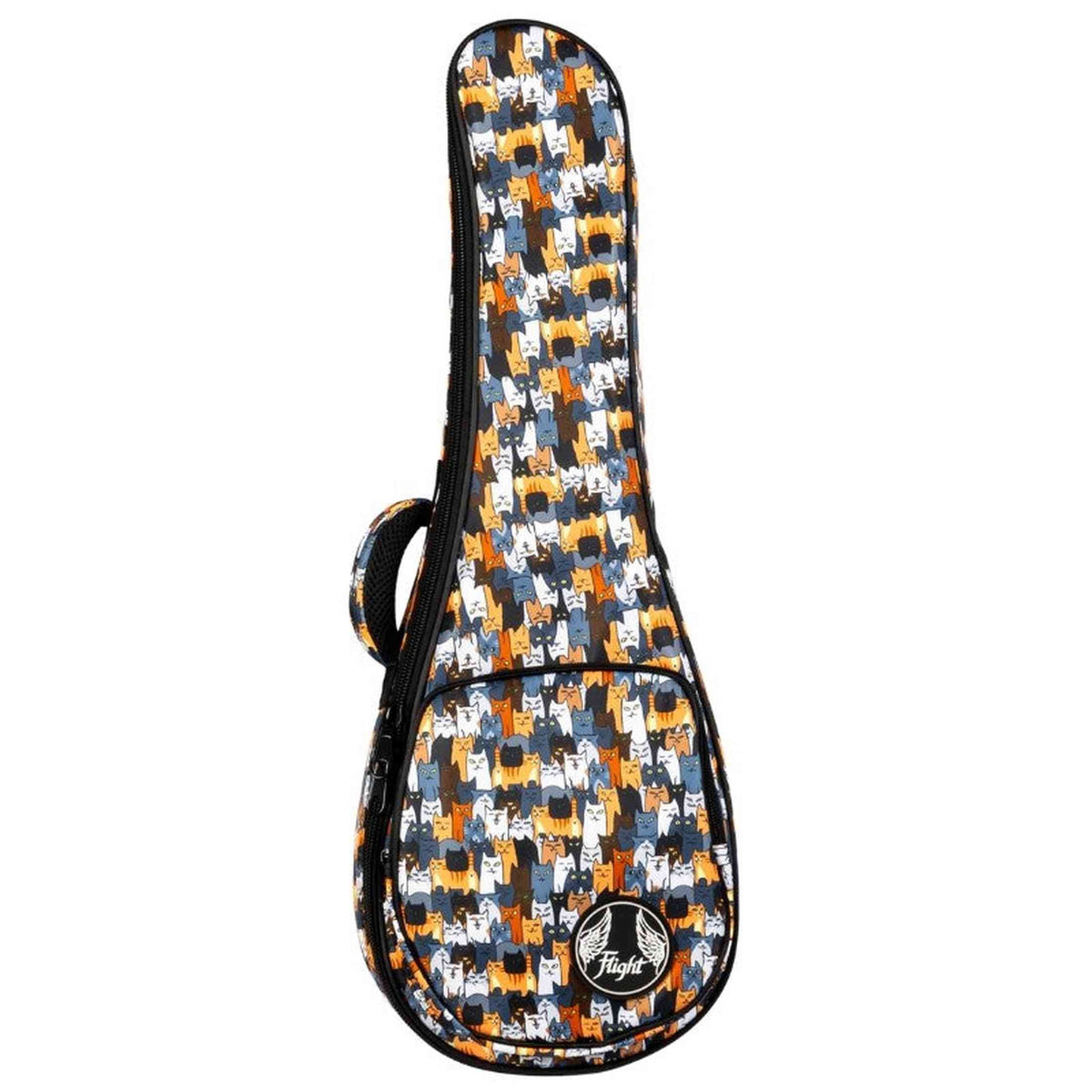 Flight FUB-S-CATS Gevoerde Gigbag voor Soprano Ukulele met Cats Design en Accessoirevak
