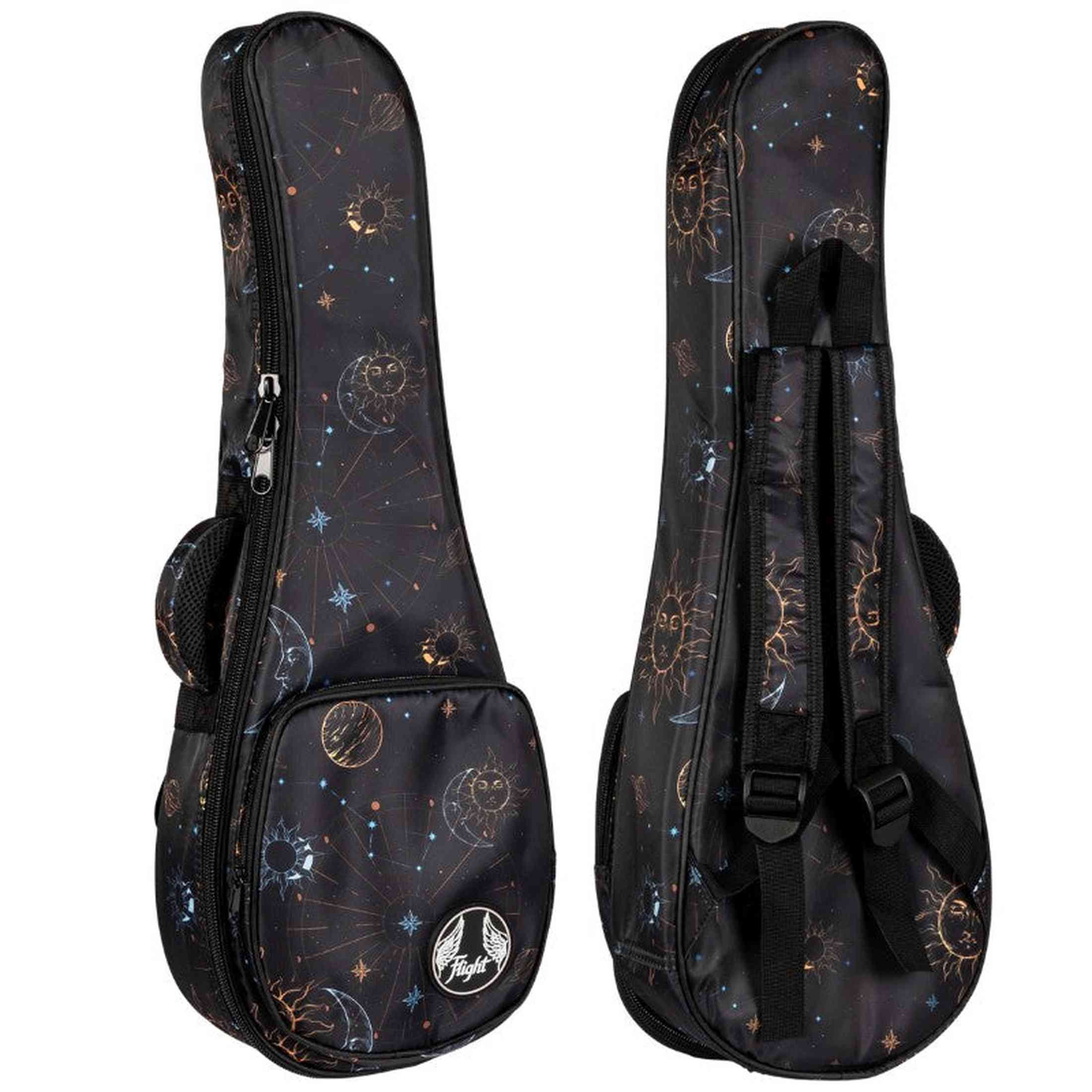Flight FUB-S-GALAXY Gevoerde Gigbag voor Soprano Ukulele met Galaxy Design en Accessoirevak