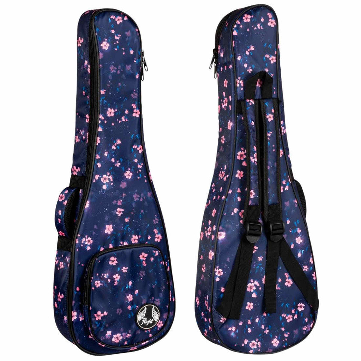 Flight FUB-B-SAKURA Gevoerde Gigbag voor Baritone Ukulele met Sakura Design en Accessoirevak
