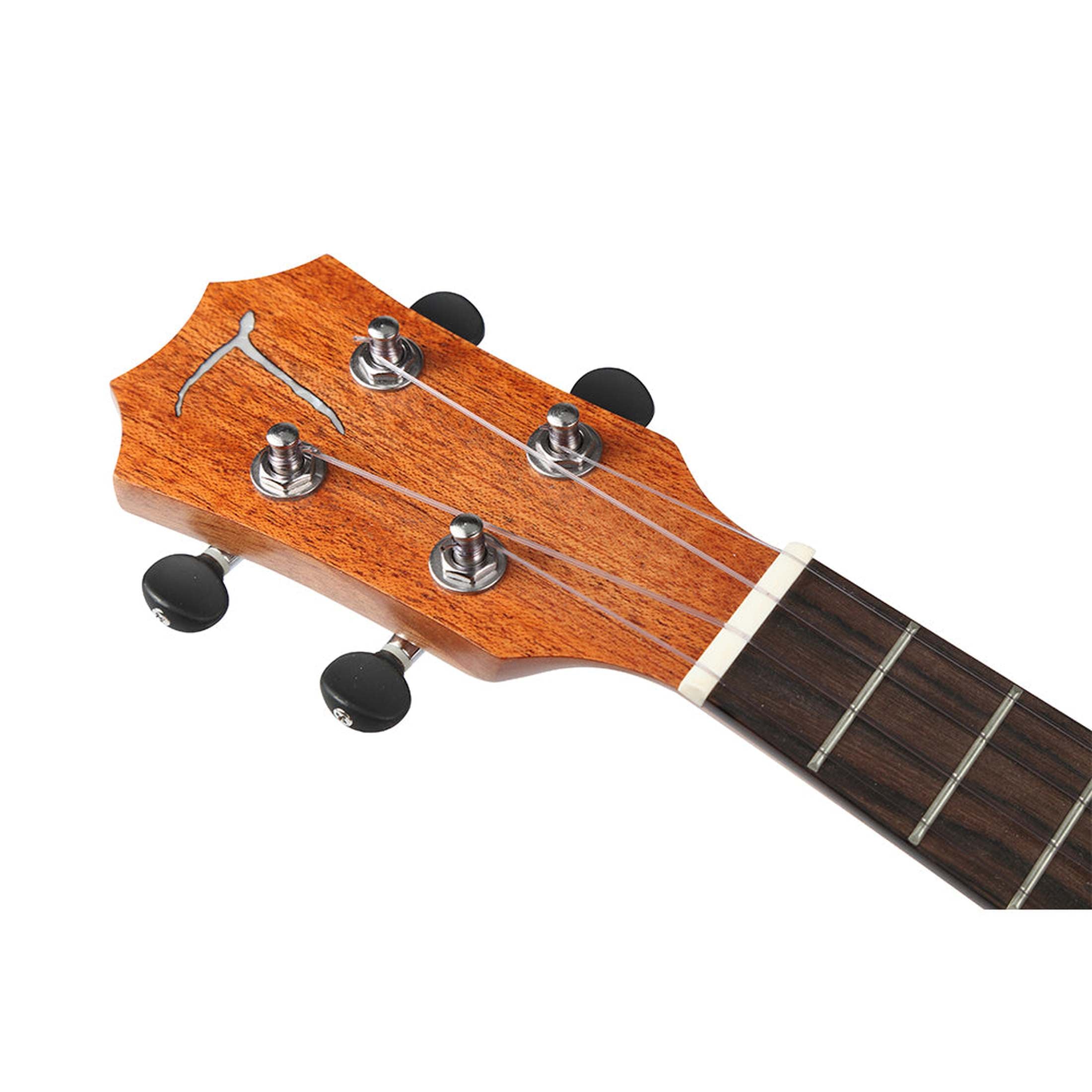 TOM 280 Concert Ukulele Massief Sparren met Mahonie Afwerking en Luxe Hoes