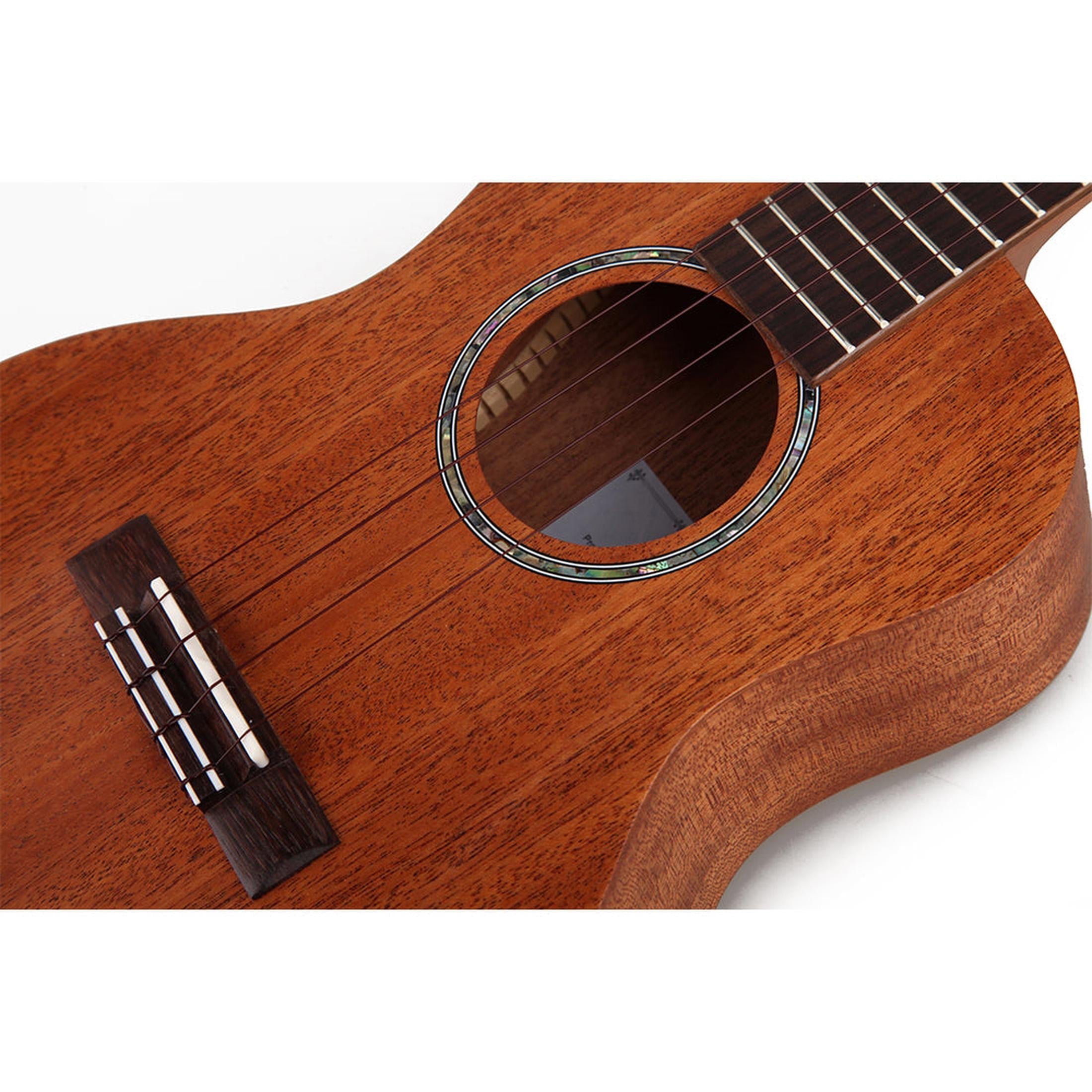 TOM 230 Tenor Ukelele met Massief Mahonie Bovenblad en Worth BE Snaren Inclusief Luxe Hoes