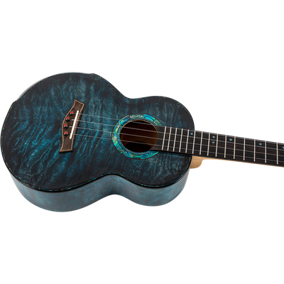 Flight A10QM A10 Volmassief Tenor Ukulele - Gequilte Esdoorn Blauw