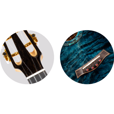 Flight A10QM A10 Volmassief Tenor Ukulele - Gequilte Esdoorn Blauw