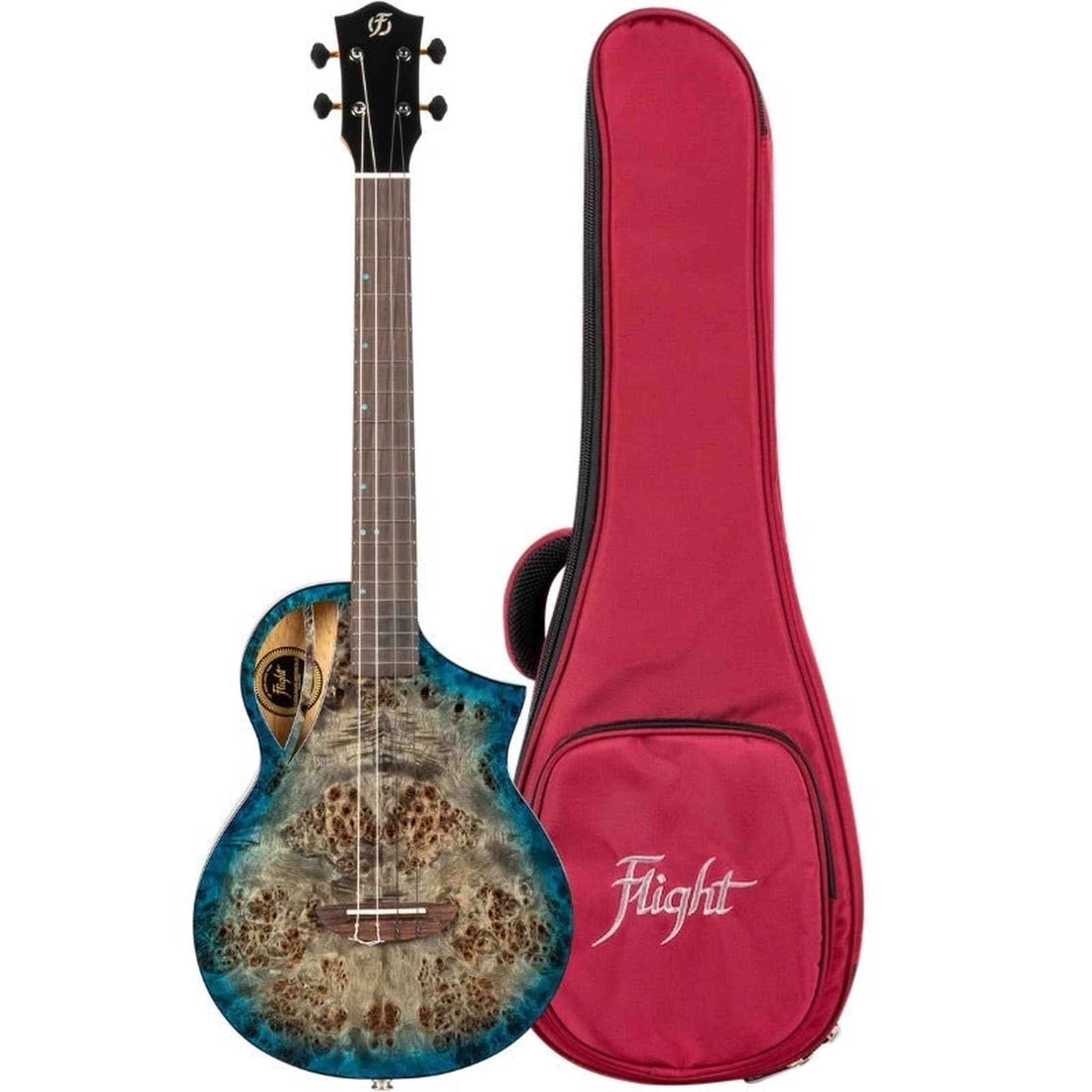 Flight Aviator Galaxy Baritone BL CE All Solid Poplar/Mango Cosmic Blue Elektro Akoestische Ukulele