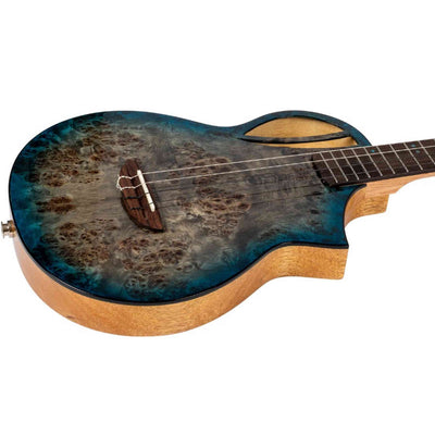Flight Aviator Galaxy Baritone BL CE All Solid Poplar/Mango Cosmic Blue Elektro Akoestische Ukulele