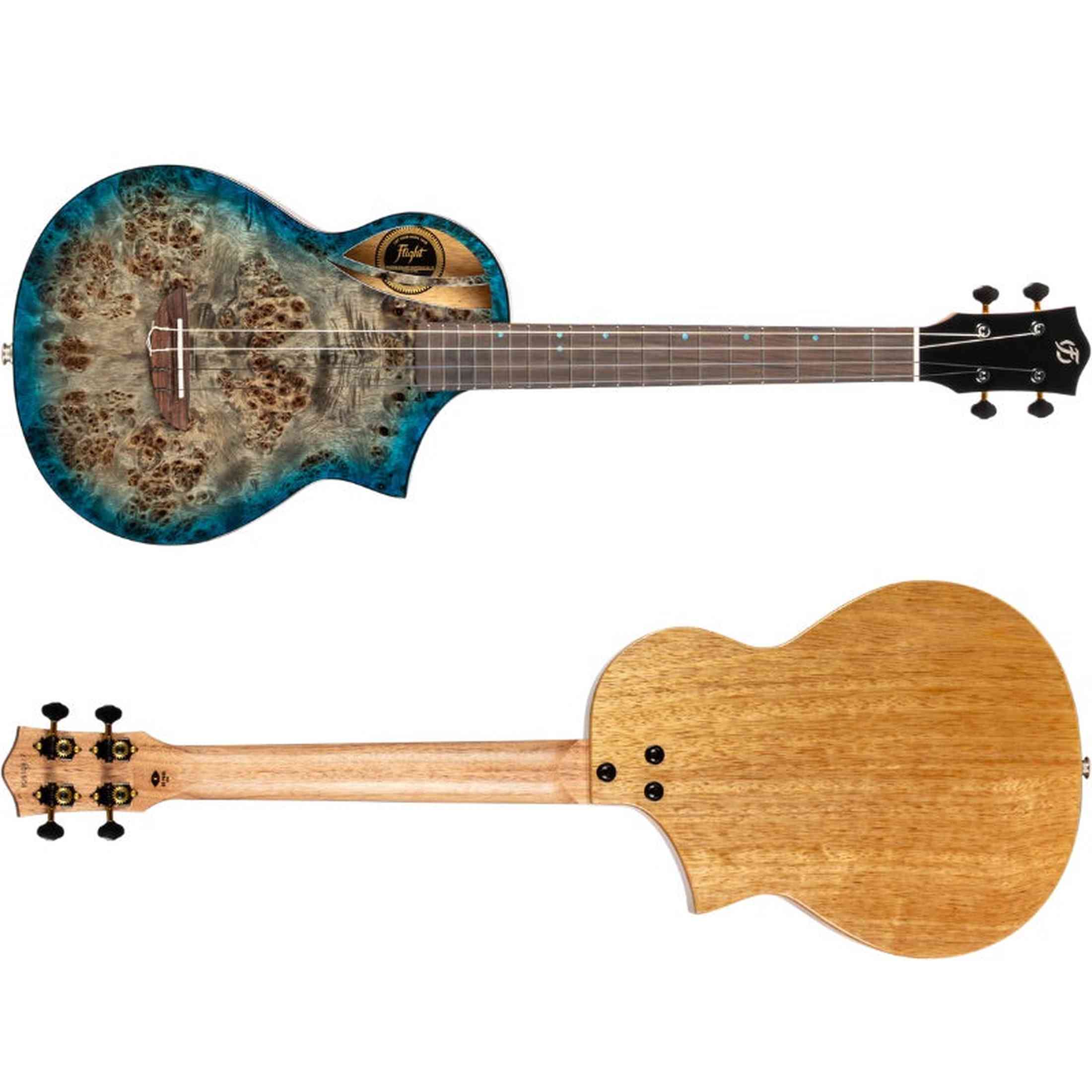 Flight Aviator Galaxy Baritone BL CE All Solid Poplar/Mango Cosmic Blue Elektro Akoestische Ukulele