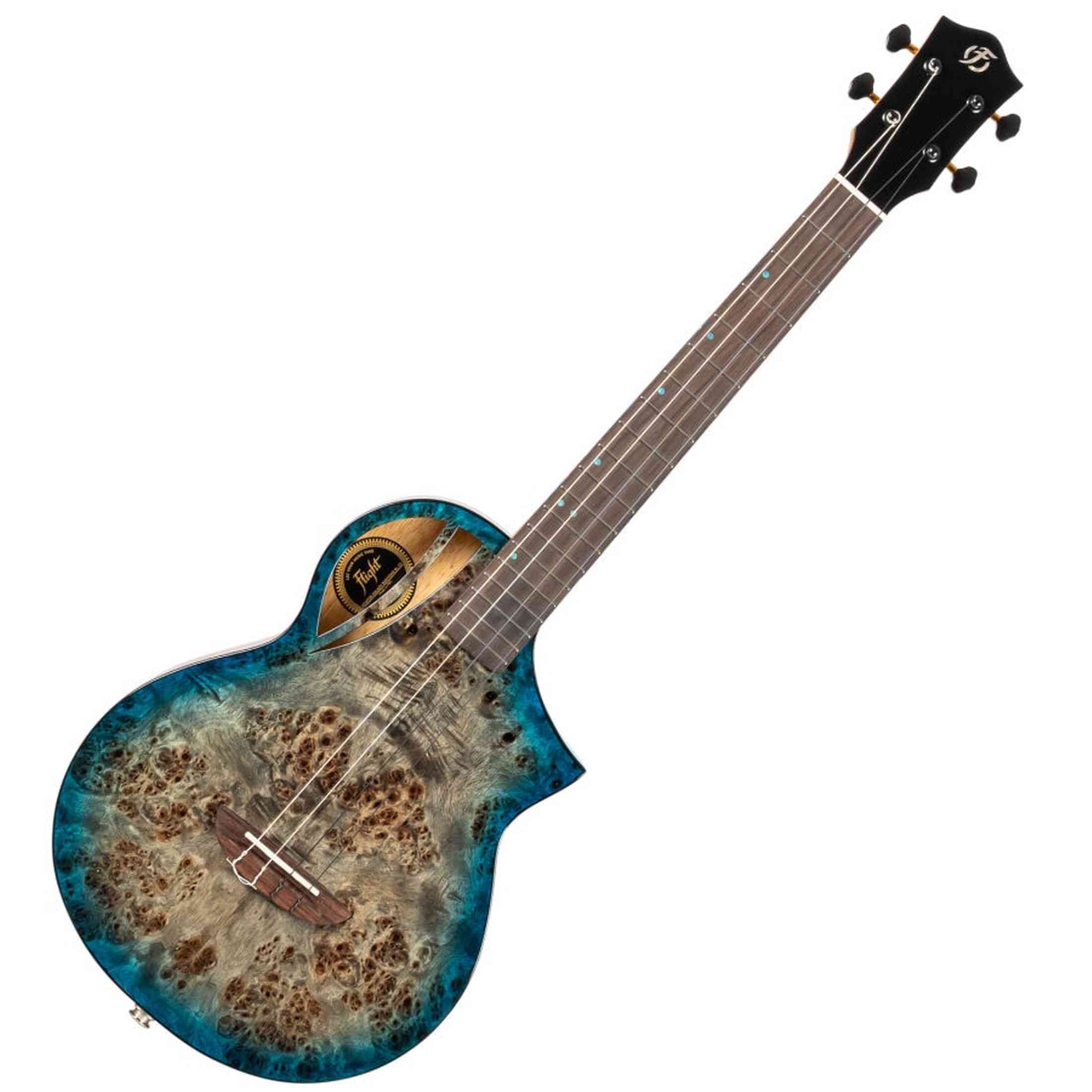 Flight Aviator Galaxy Baritone BL CE All Solid Poplar/Mango Cosmic Blue Elektro Akoestische Ukulele