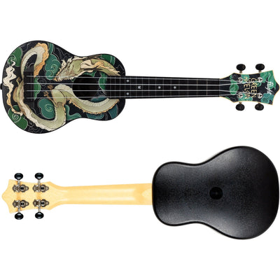 Flight TUS Jade Dragon Soprano Ukulele met Linden Top, ABS Body en Dragon Print