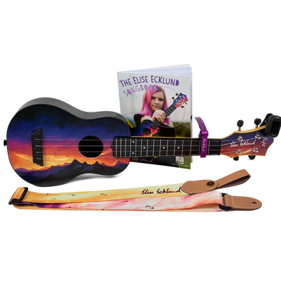Flight TUS-EE Sunset PACK Elise Ecklund Signature Soprano Ukulele Set met Tuner, Capo, Strap, Songbook en Gigbag