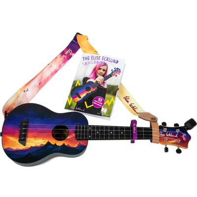 Flight TUS-EE Sunset PACK Elise Ecklund Signature Soprano Ukulele Set met Tuner, Capo, Strap, Songbook en Gigbag