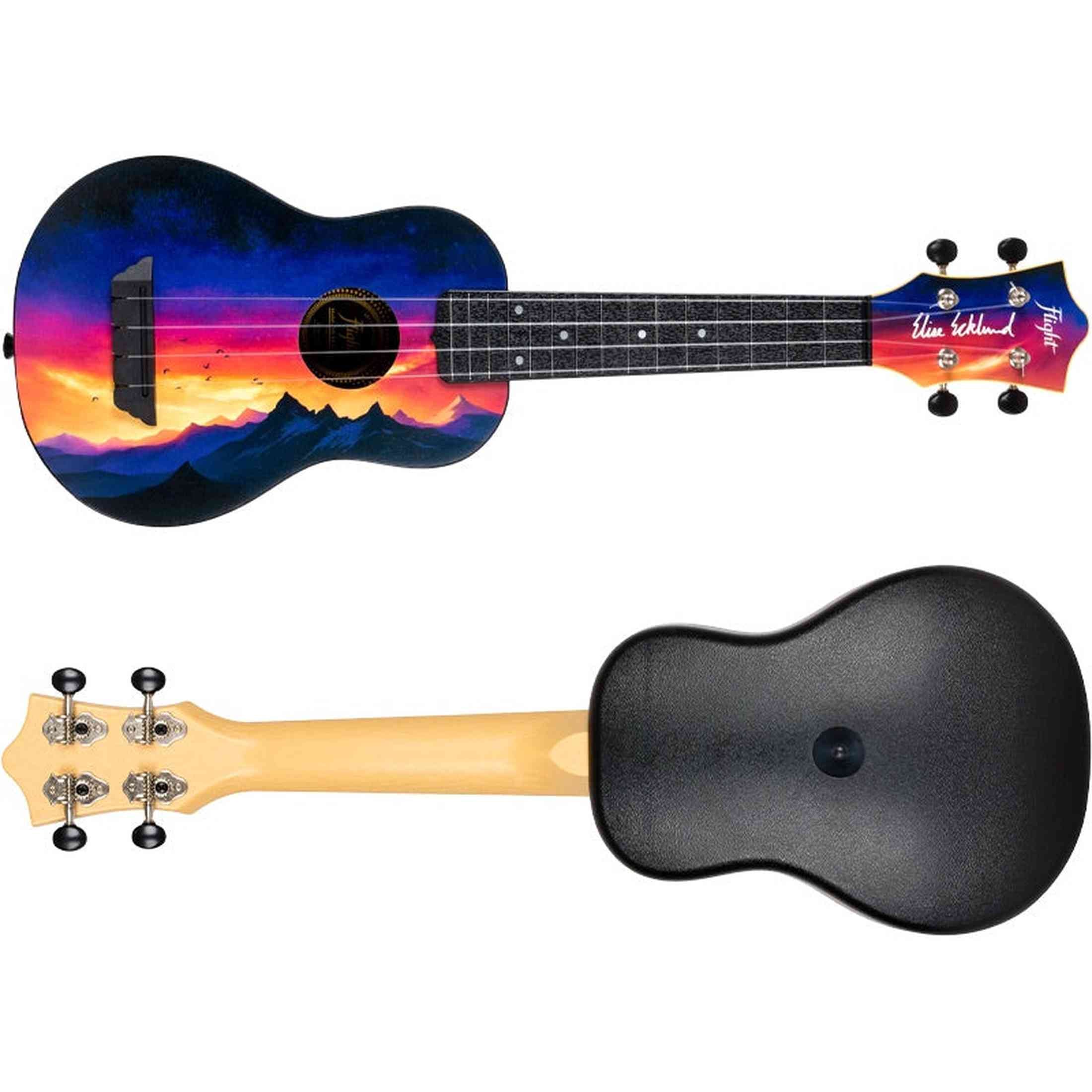 Flight TUS-EE SUNSET Elise Ecklund Signature Soprano Ukulele met Linden Top, ABS Body, Aquila Sugar Snaren en Gigbag
