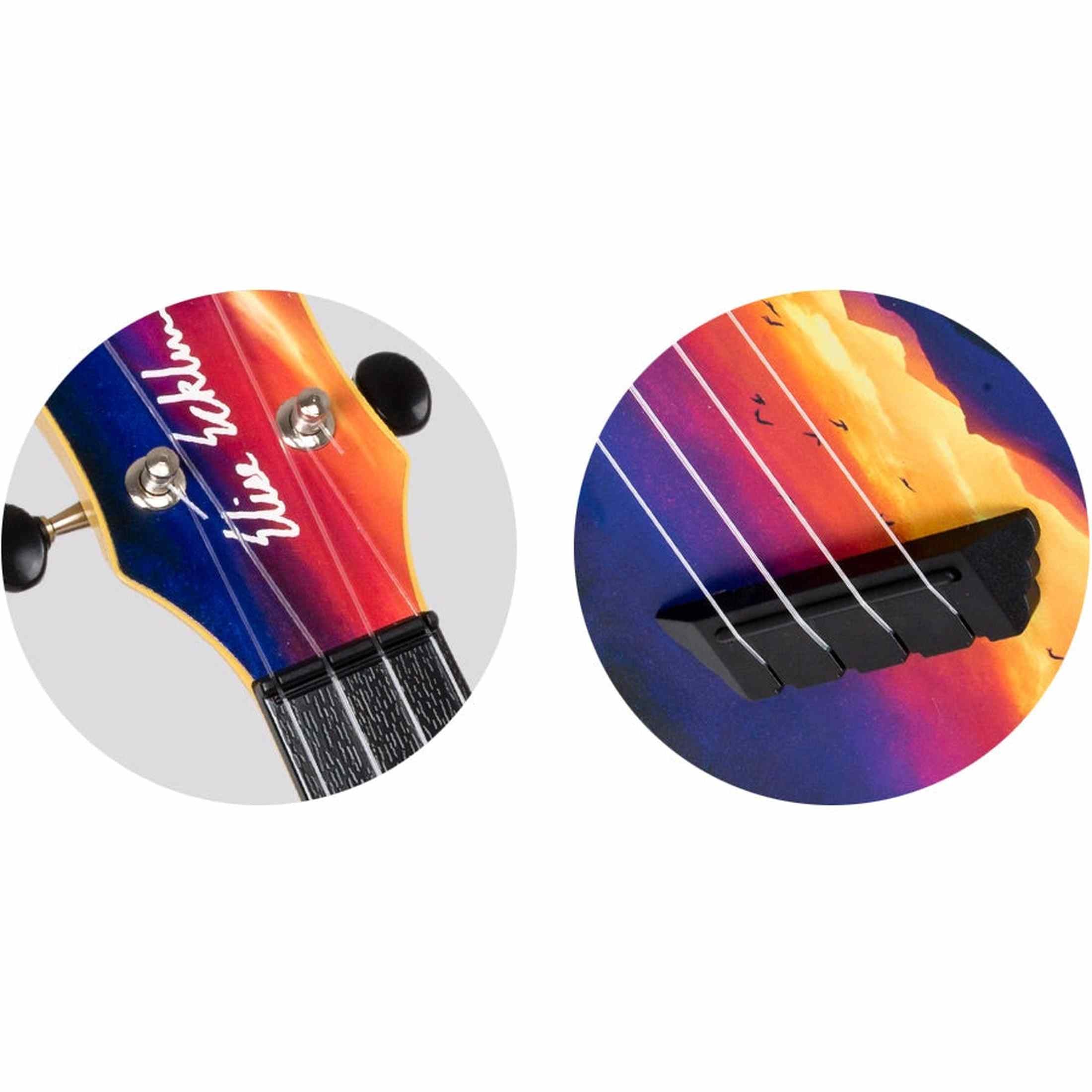 Flight TUS-EE SUNSET Elise Ecklund Signature Soprano Ukulele met Linden Top, ABS Body, Aquila Sugar Snaren en Gigbag