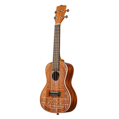Kala Mandy Harvey Signature concert ukulele – Mahonie, wit binding, met uniek design en gigbag