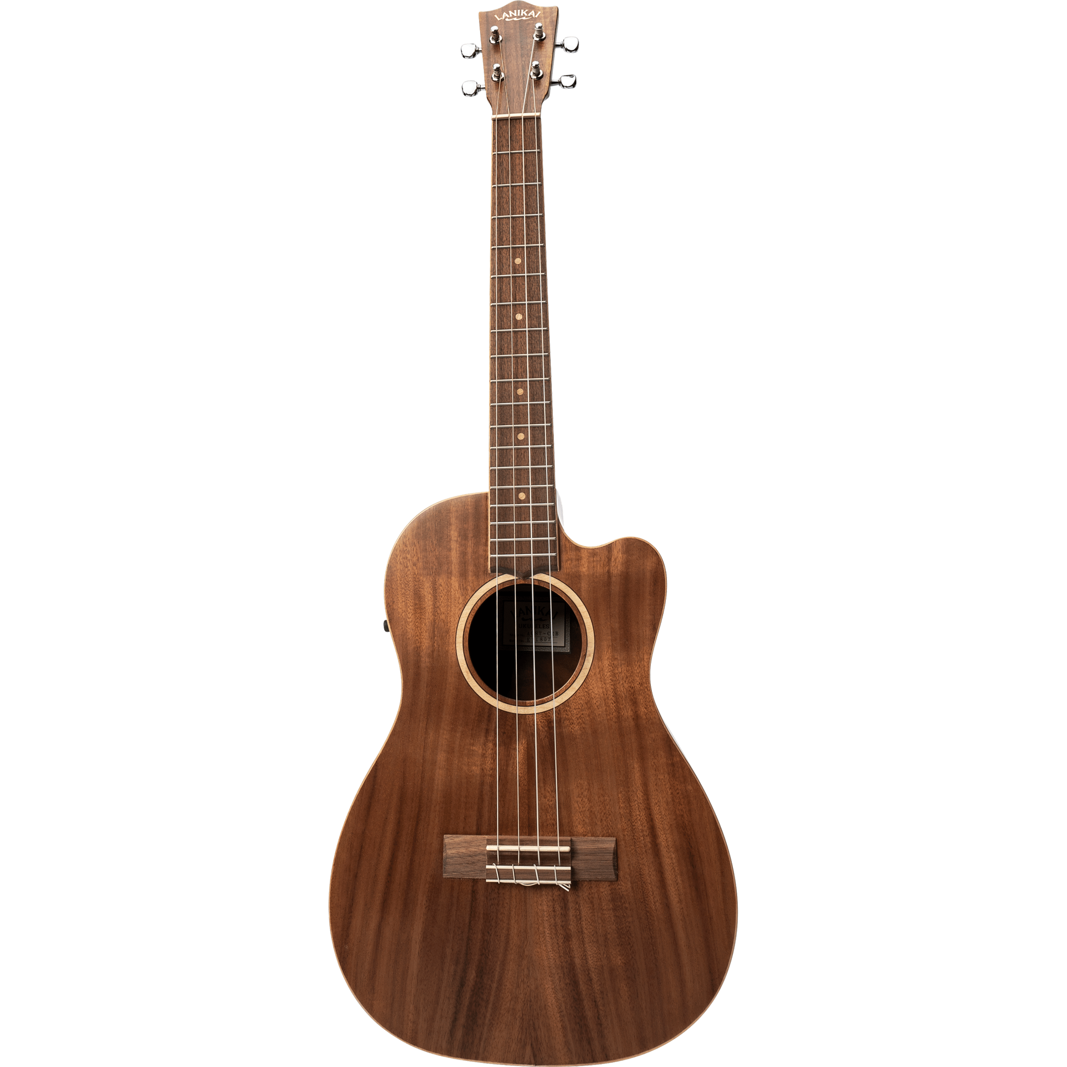 LANIKAI LKUACST-CEB Baritonukelele, Acacia Solid Top-serie, cutaway, voorversterke