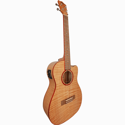 LANIKAI LKUFM-CEB Baritonukelele, Flame Maple-serie, cutaway, voorversterker, ta