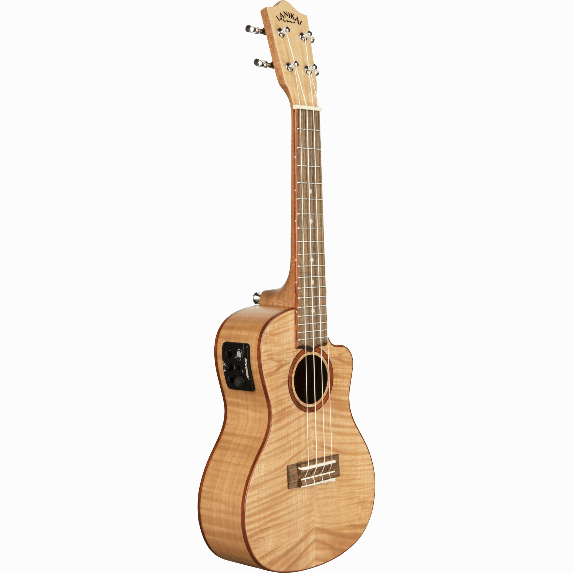LANIKAI LKUFM-CEC Concertukelele, Flame Maple-serie, cutaway, voorversterker, ta