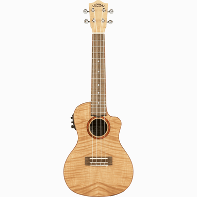 LANIKAI LKUFM-CEC Concertukelele, Flame Maple-serie, cutaway, voorversterker, ta