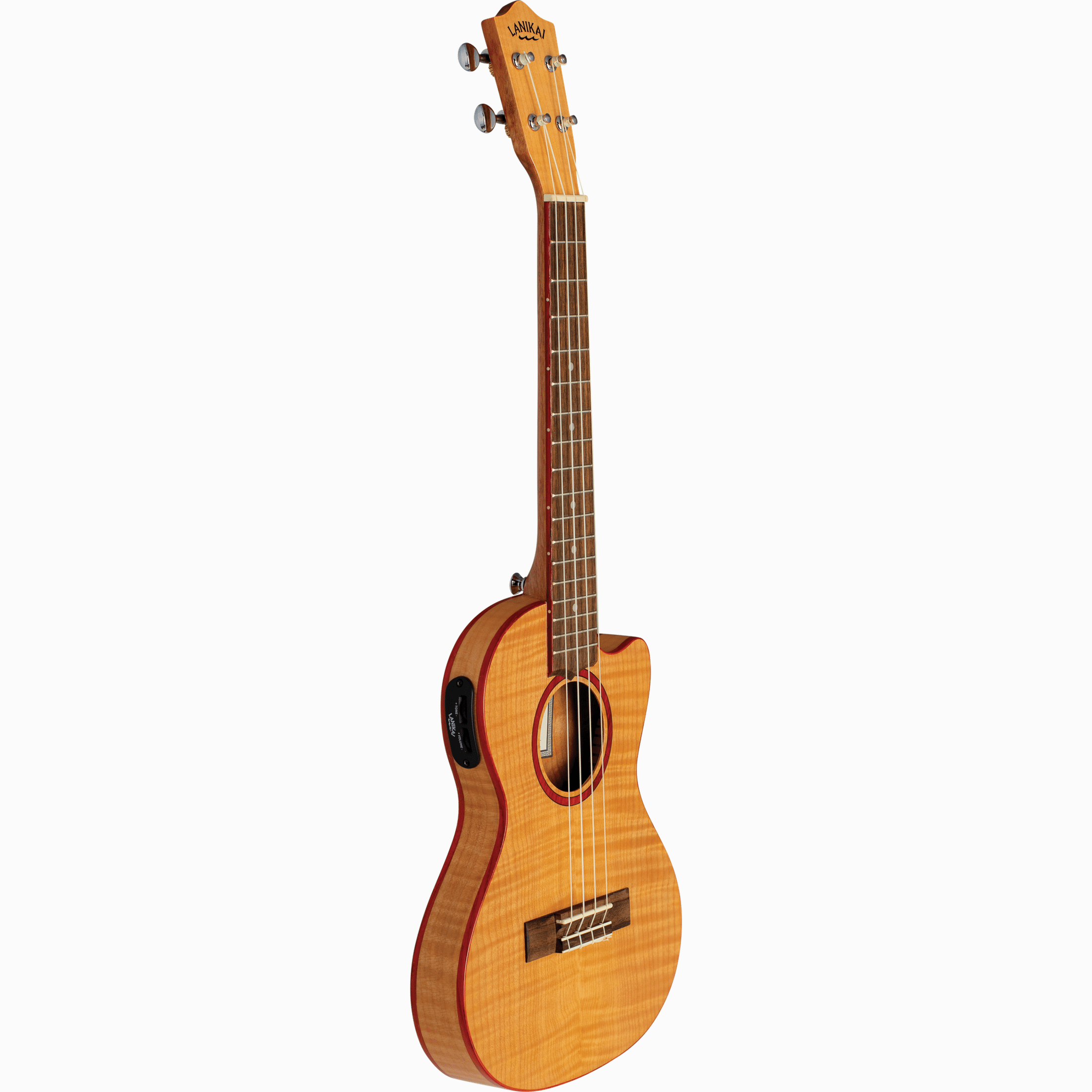 LANIKAI LKUFM-CETT Tenorukelele, Flame Maple-serie, dunne body, cutaway, voorvers