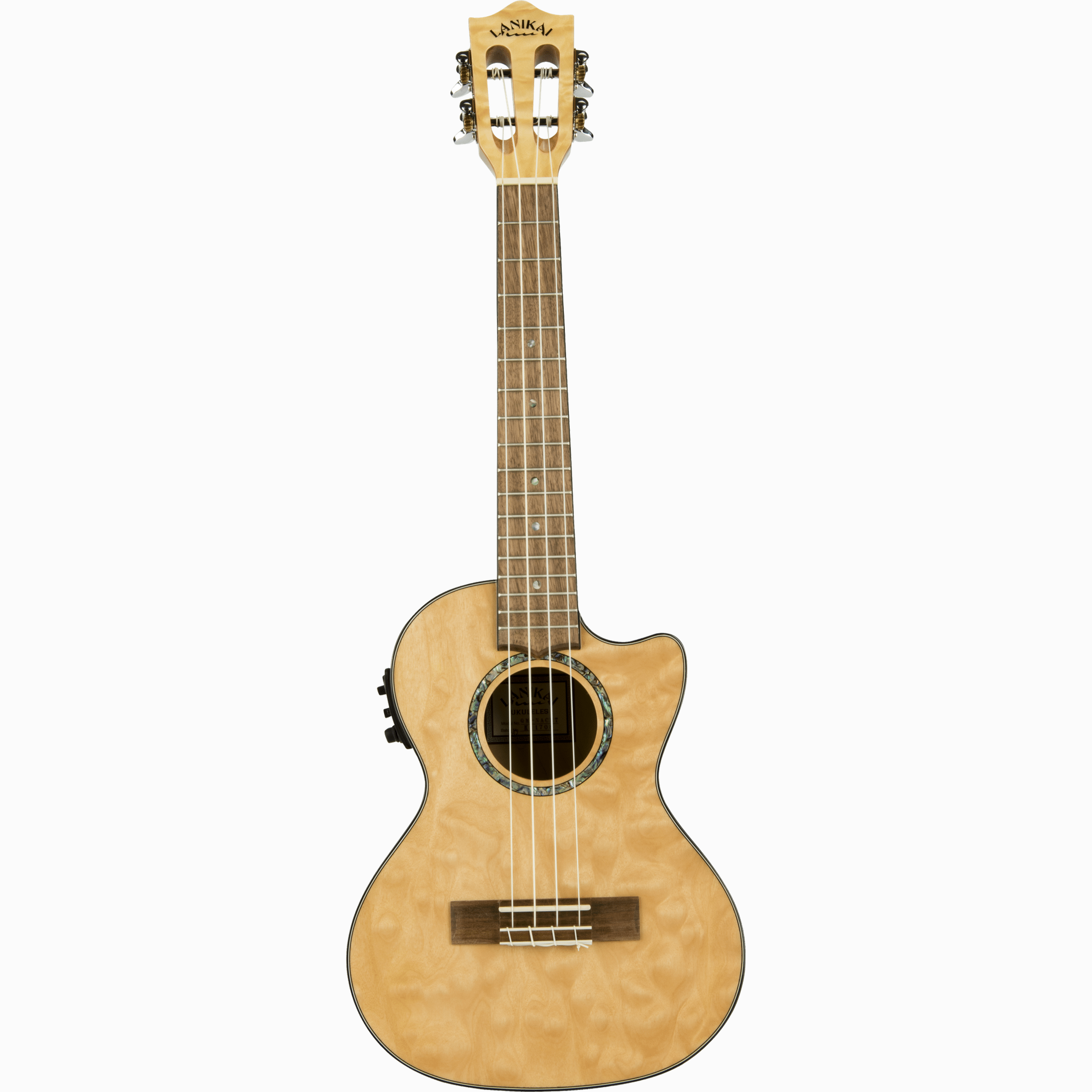 LANIKAI LKUQM-NACET Tenorukelele, Quilted Maple-serie,natuur,cutaway,voorversterke