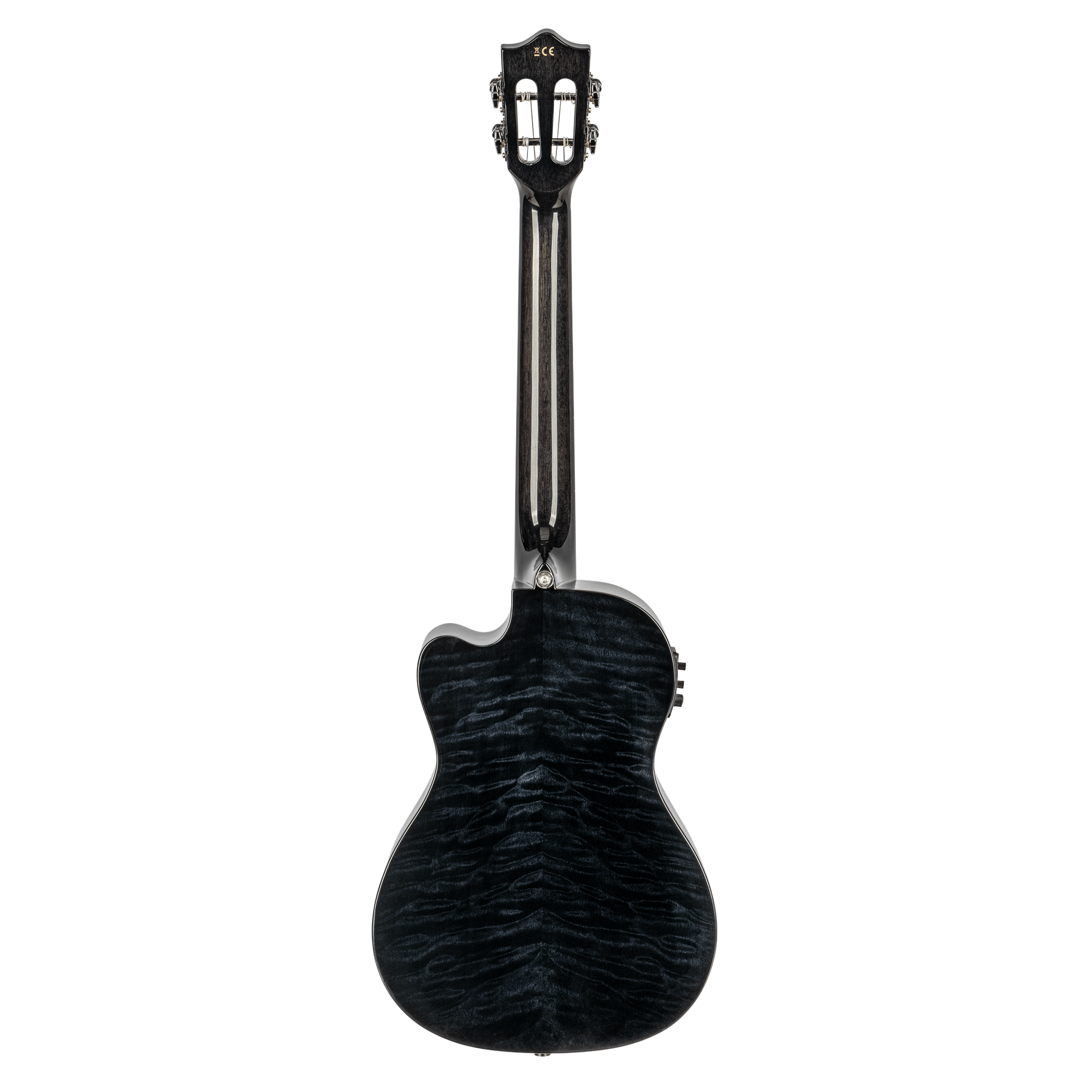 LANIKAI LKUQMBKCEB Baritonukulele, Quilted Maple Series, zwart, Cutaway, Preamp,