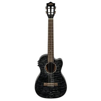 LANIKAI LKUQMBKCEB Baritonukulele, Quilted Maple Series, zwart, Cutaway, Preamp,