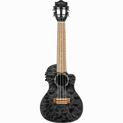 LANIKAI LKUQMBKCEC Concertukelele, Quilted Maple Serie, Black Stain,Voorversterke