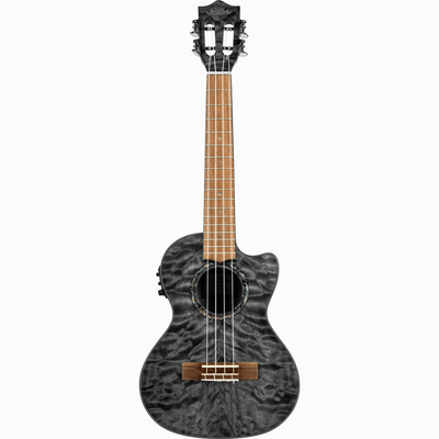 LANIKAI LKUQMBKCET Tenorukelele, Quilted Maple Serie, Black Stain, Voorversterker