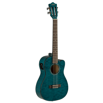 LANIKAI LKUQMBLCEB Baritonukelele, Quilted Maple Serie, Blue, Cutaway, Preamp, So