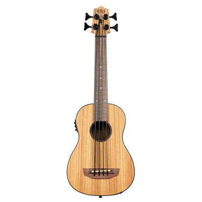 Kala Zebrawood U•BASS® bas ukulele – Zebrahout, Elektrisch-Akoestisch met EQ en Gigbag